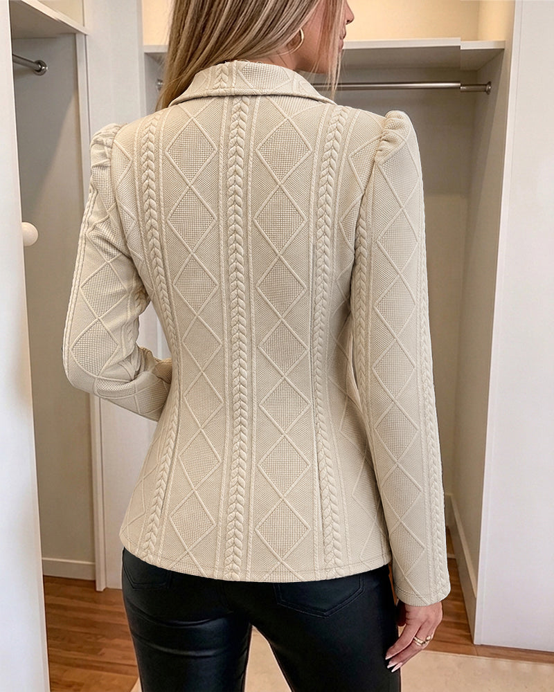 Blazer de manga larga, con solapa, con botones, con bolsillos