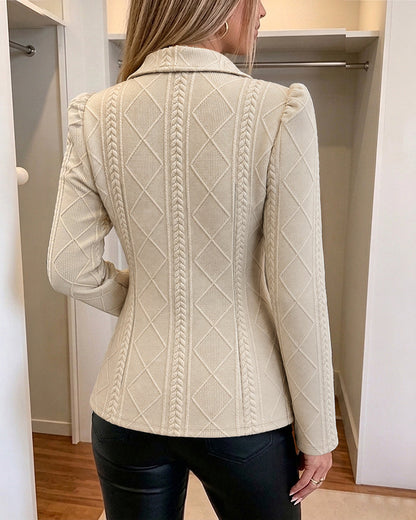Blazer de manga larga, con solapa, con botones, con bolsillos