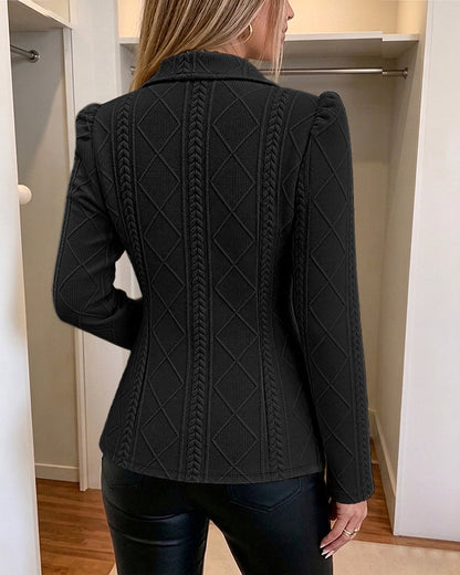 Blazer de manga larga, con solapa, con botones, con bolsillos
